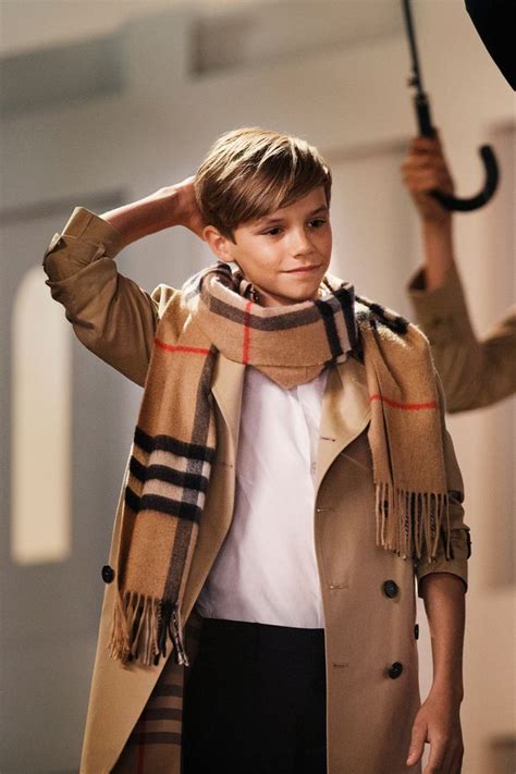 romeo beckham burberry trench coat|Beckham for Burberry: Romeo Beckham introduces British .